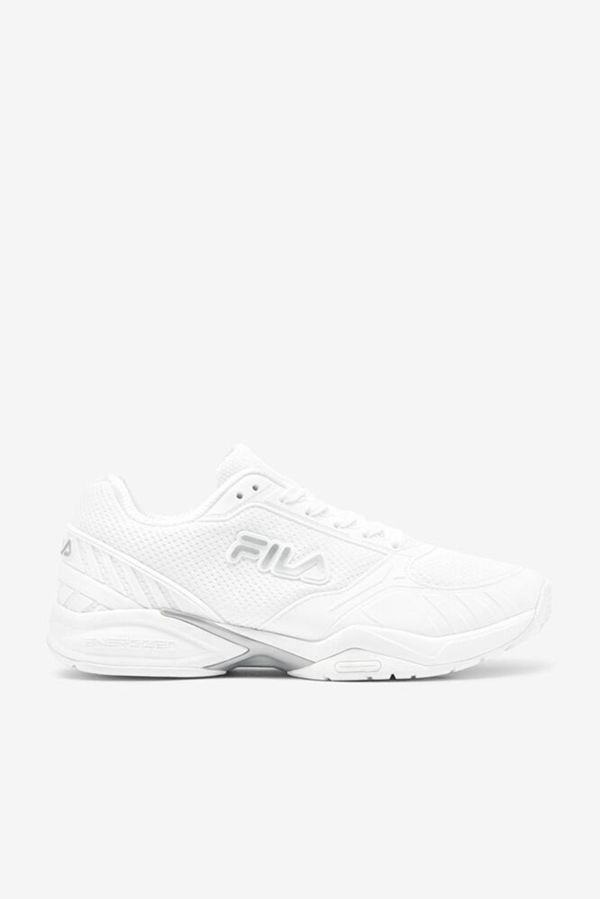 Fila Volley Zone Men's Tennis Shoes - White/Metal Silver/White,NZ 143-79305